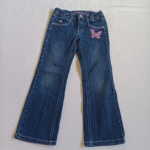 Z. Cavaricci Kids Blue Jeans with Pink Butterfly Sz 4T